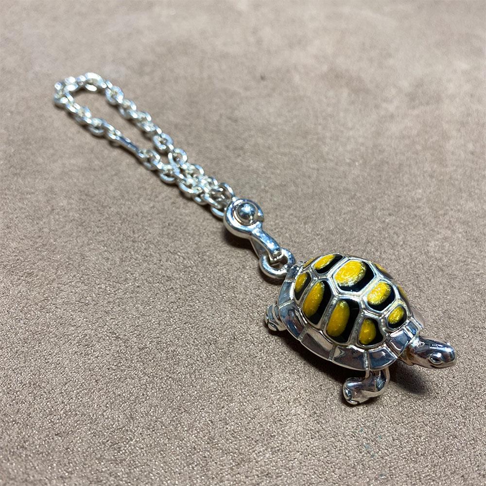  Portachiavi argento 925 tartaruga smaltata - SATURNO