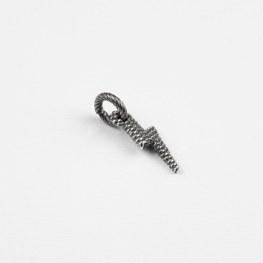 Pendente charm saetta puntinata argento brunito Nove25 - NOVE25
