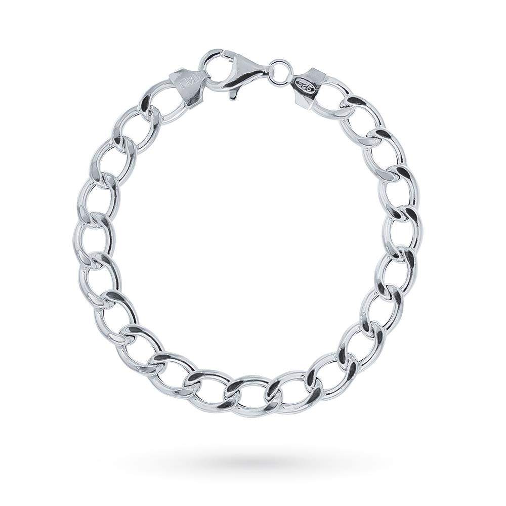 Bracciale argento groumette grande lucida 20,5cm - LUSSO ITALIANO