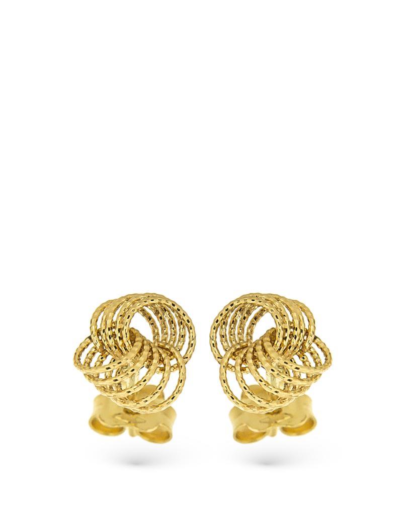 Orecchini a lobo in oro giallo con cerchi intrecciati - LUSSO ITALIANO