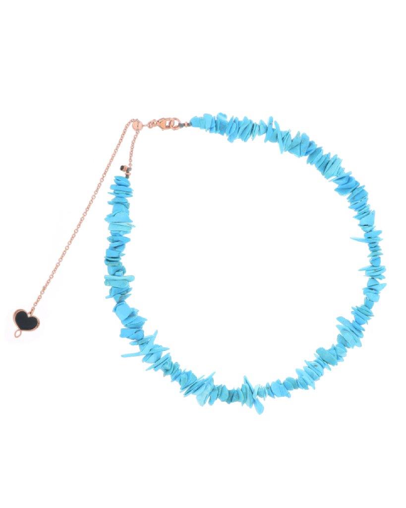 925 pink silver necklace with turquoise stones - MAMAN ET SOPHIE