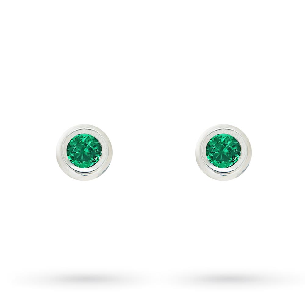 18kt white gold emerald hole cover earrings - QUAGLIA