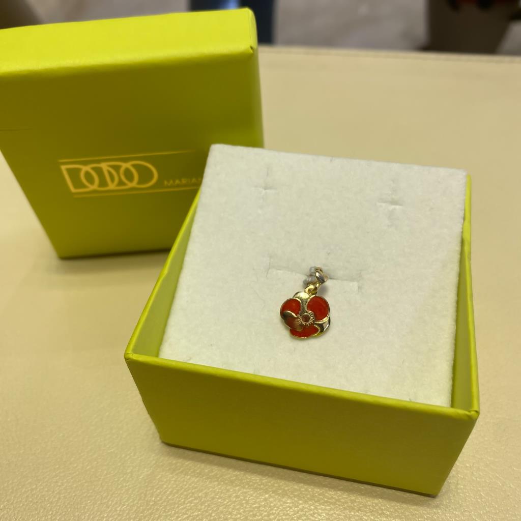 Ciondolo oro 9kt Dodo Mariani Garden Papavero smaltato - DODO MARIANI