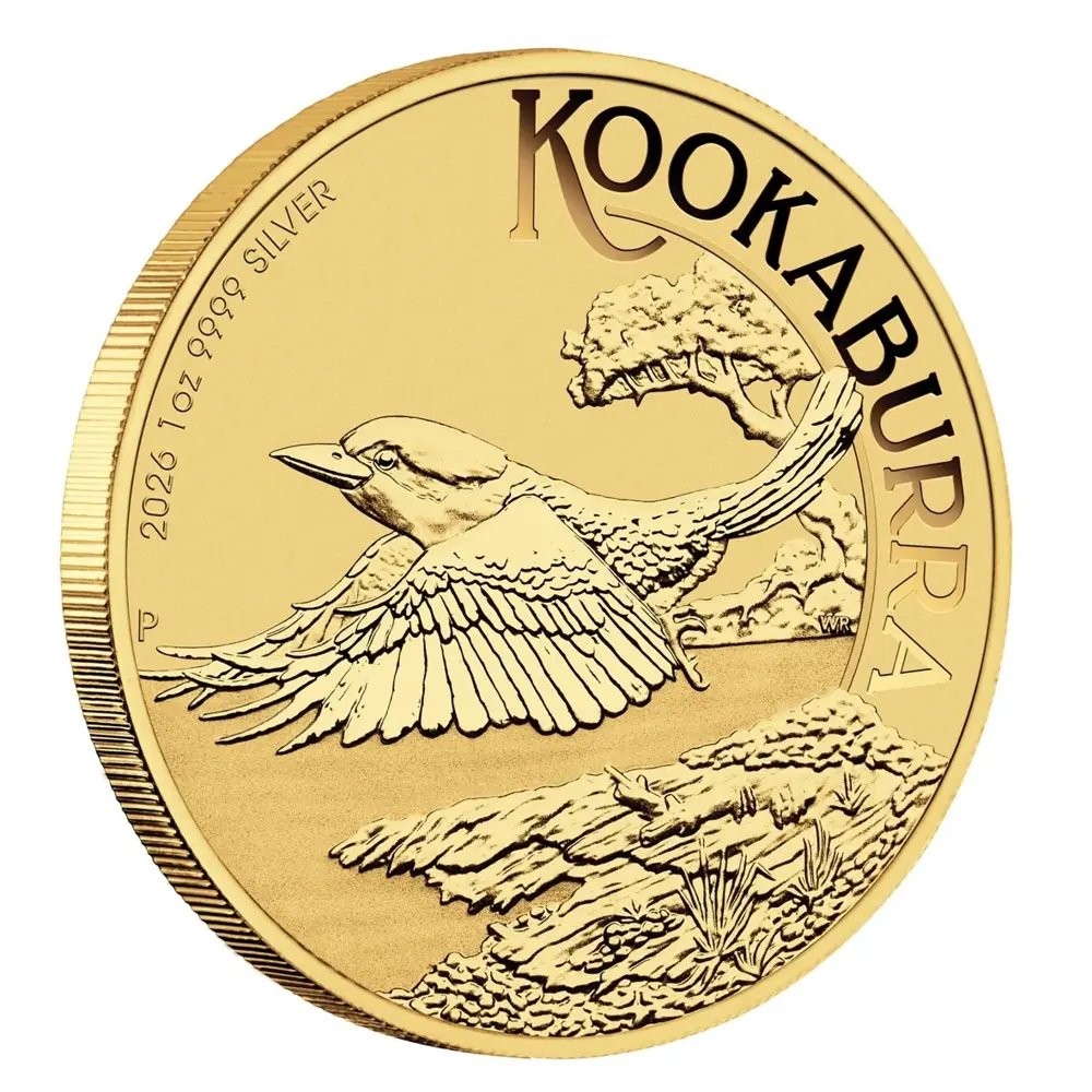  Kookaburra, Gold Plated Silver Coin - THE PERTH MINT