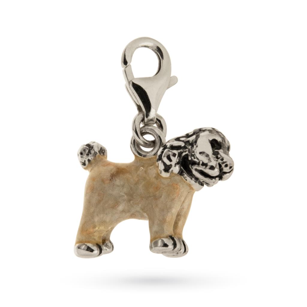 Ciondolo barboncino argento e smalto - SATURNO