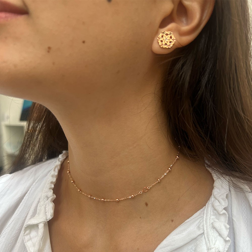  Girocollo sferette cuore traforato rosa Maman et Sophie GCPPTAL - MAMAN ET SOPHIE