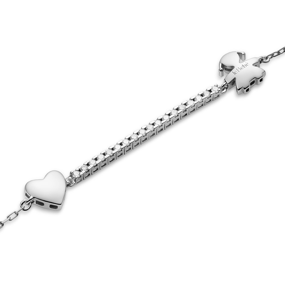  Bracciale leBebe LBB961 sagoma bimba tennis diamanti 0,18ct - LE BEBE