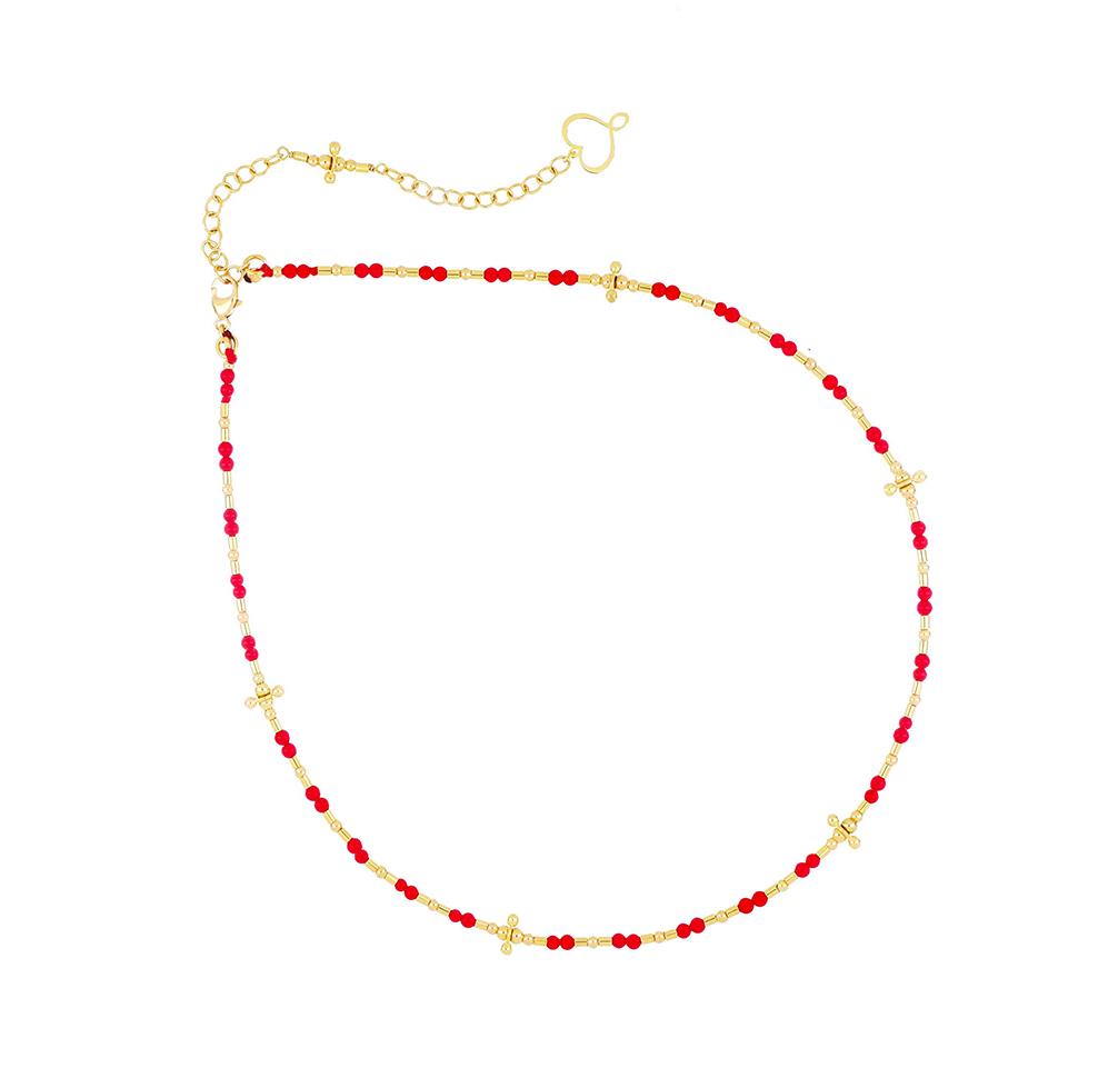 Mia Africa Coral With Elements Necklace GCMAFCOSF - MAMAN ET SOPHIE