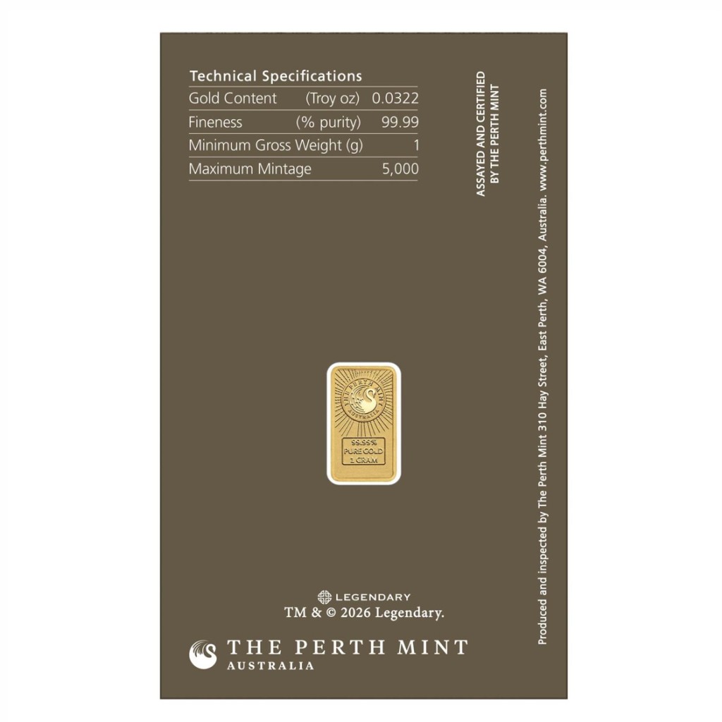  1g Dune Gold Bar - THE PERTH MINT