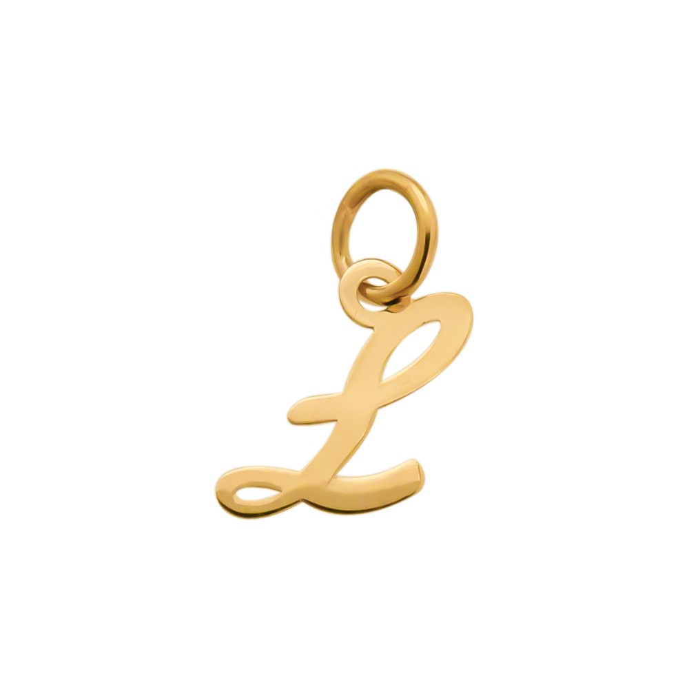 Ciondolo iniziale L in corsivo h 7,00 mm oro giallo - CICALA