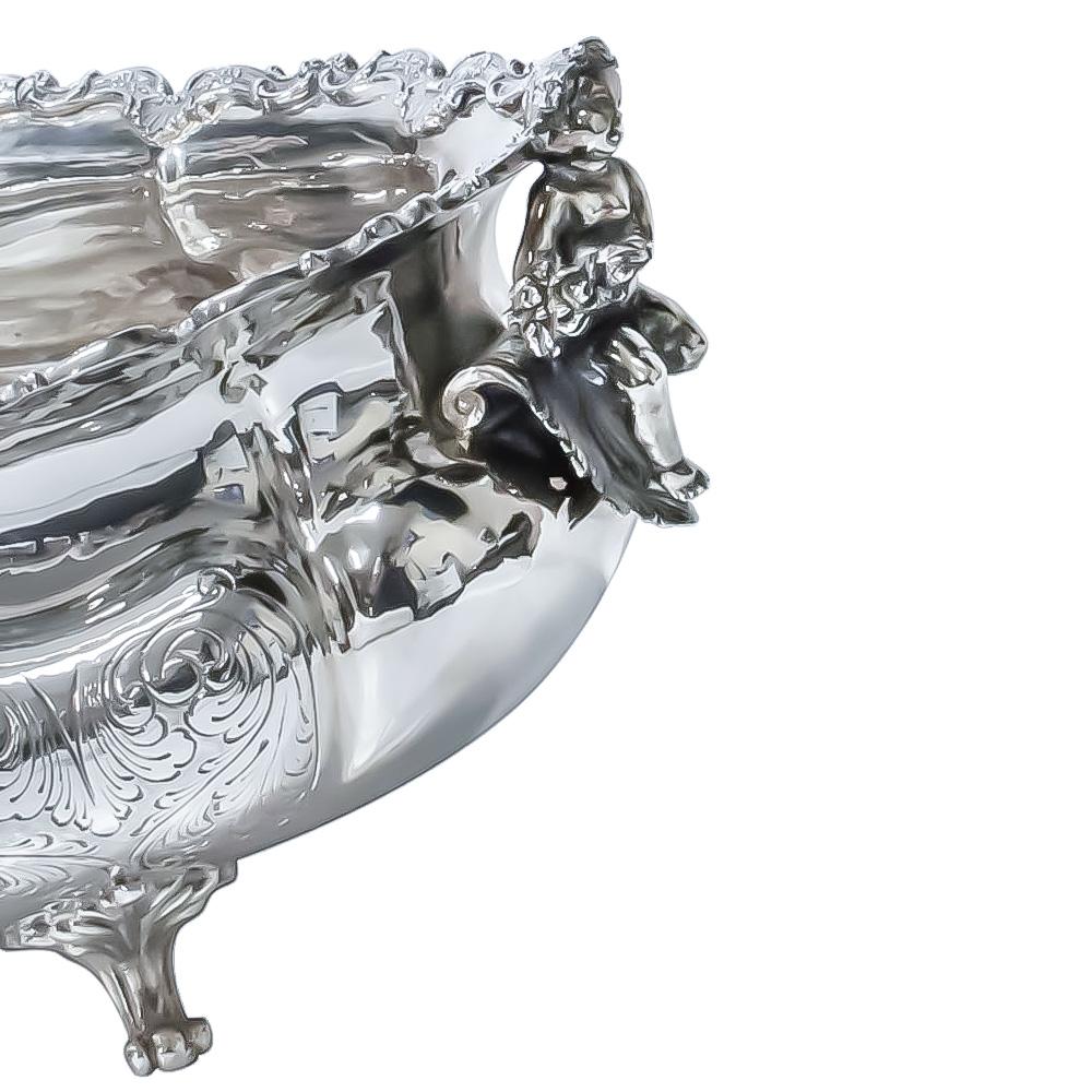  Large silver centerpiece handles little angels cupids - LUSSO ITALIANO
