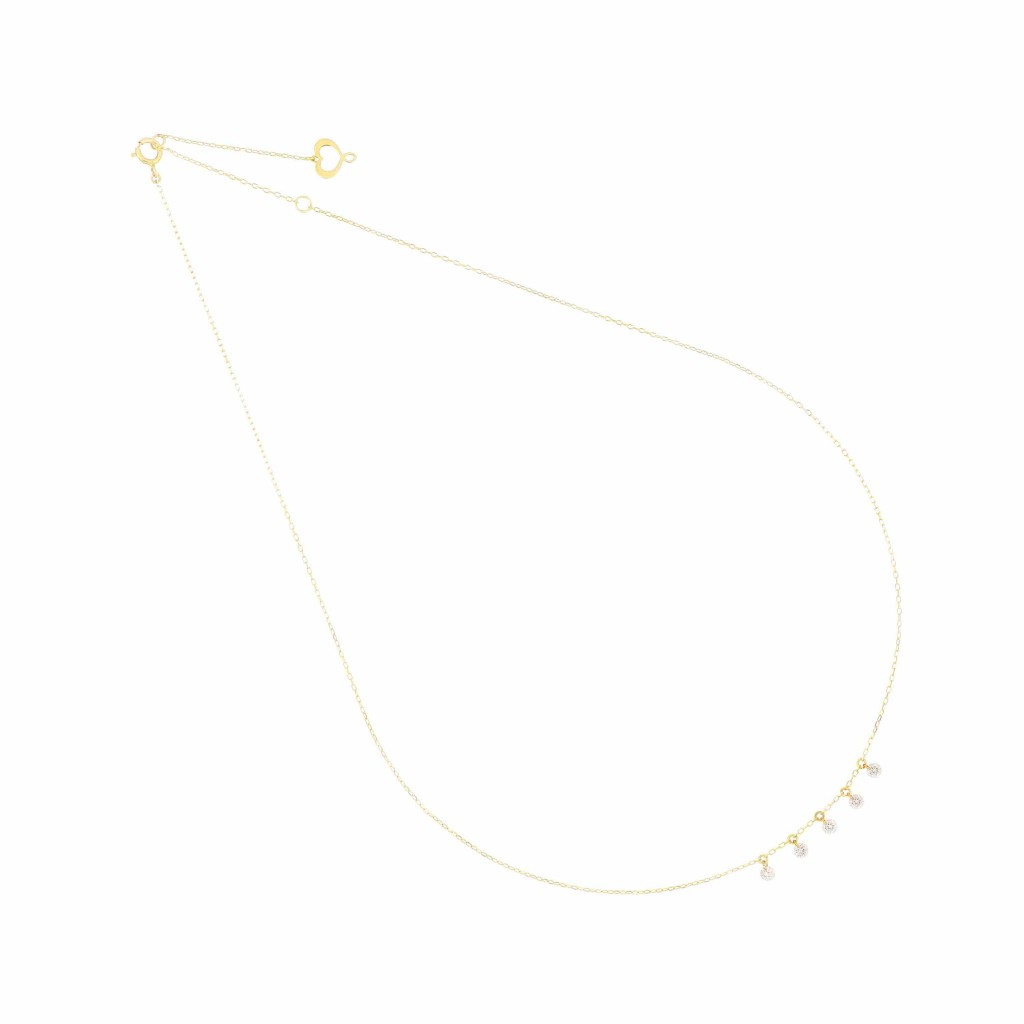 Girocollo Maman et Sophie oro giallo cinque diamanti nudi - MAMAN ET SOPHIE