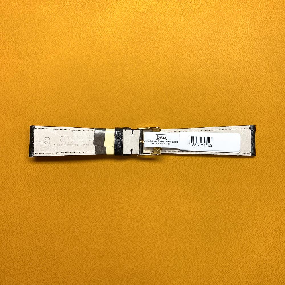 Cinturino pelle struzzo nero 20-16mm - BROS