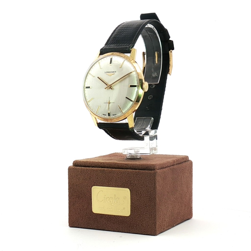  Longines Oro giallo 18kt Manuale Silver 35 mm - LONGINES