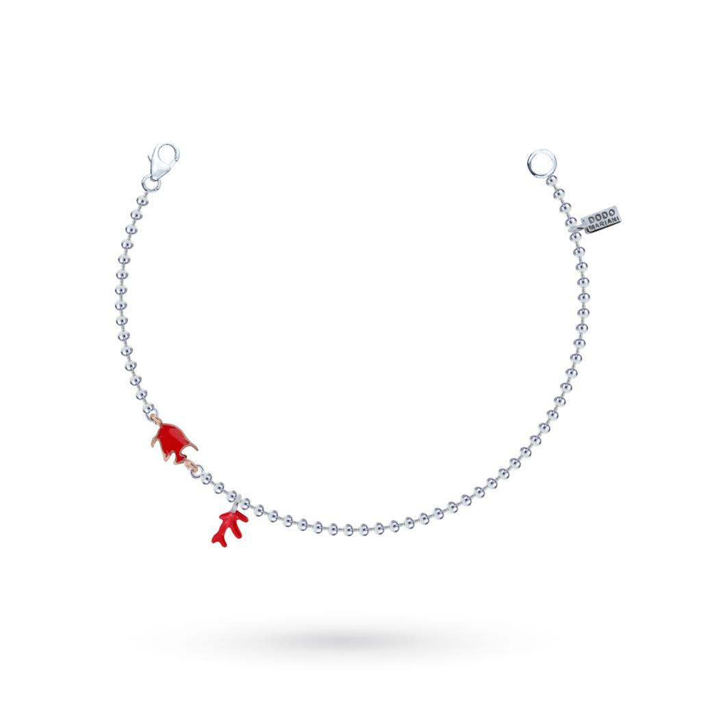 Dodo Mariani bracelet with spheres in 925 silver fish and coral - DODO MARIANI