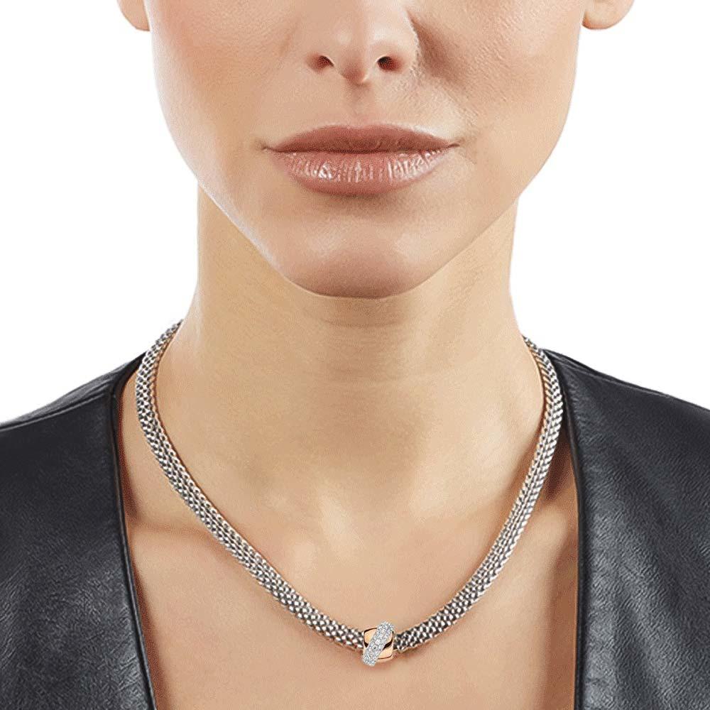  Girocollo Fope 542C BBR Vendome oro bianco rosa diamanti - FOPE