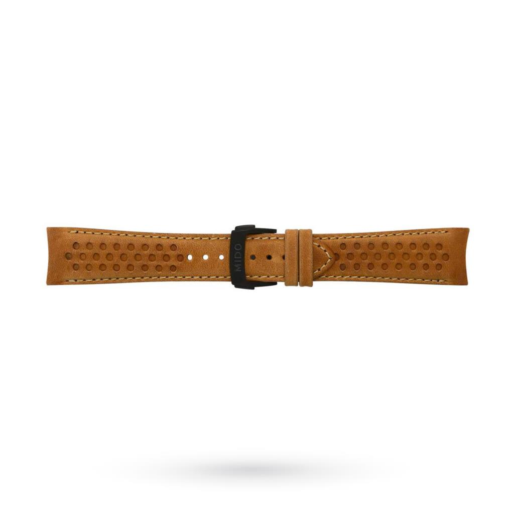 MIDO brown leather strap 22mm PVD deployant - MIDO