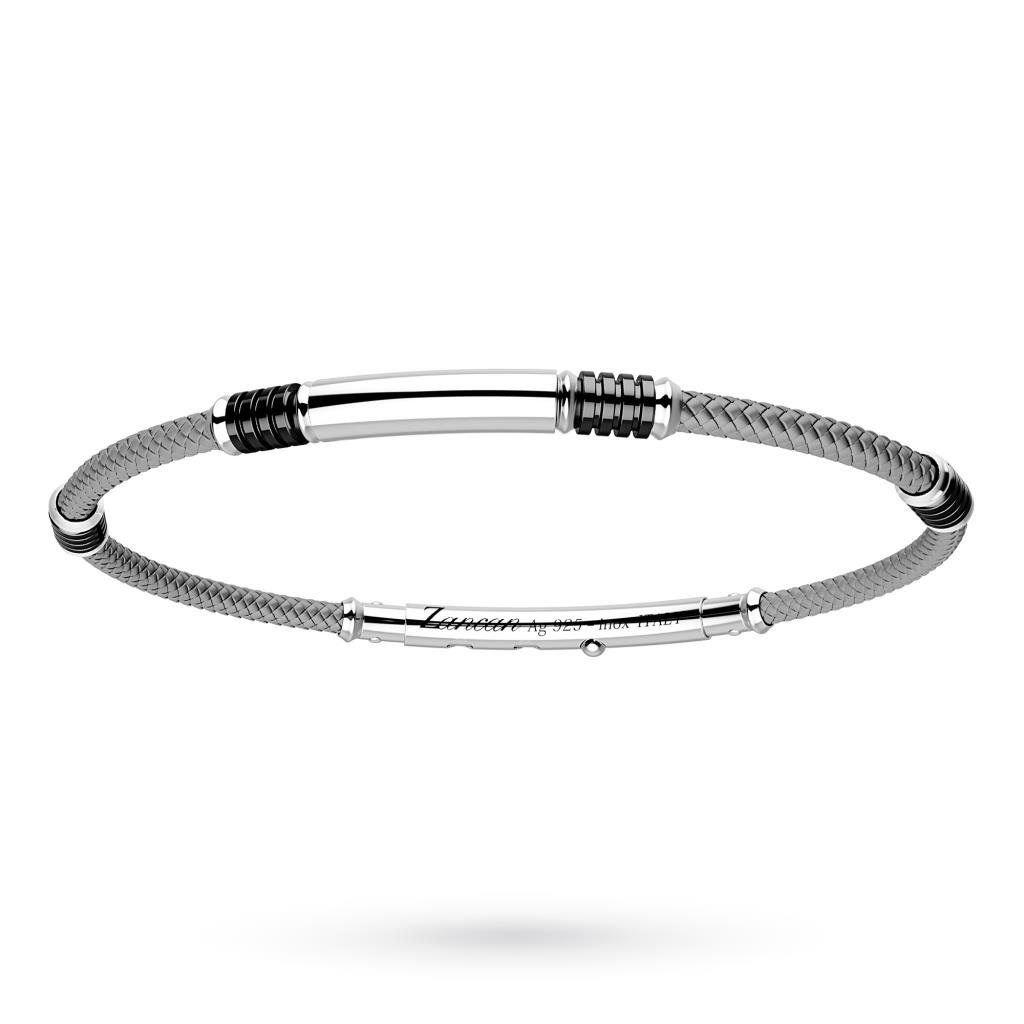 Zancan EXB576-GR bracelet in silver and kevlar - ZANCAN