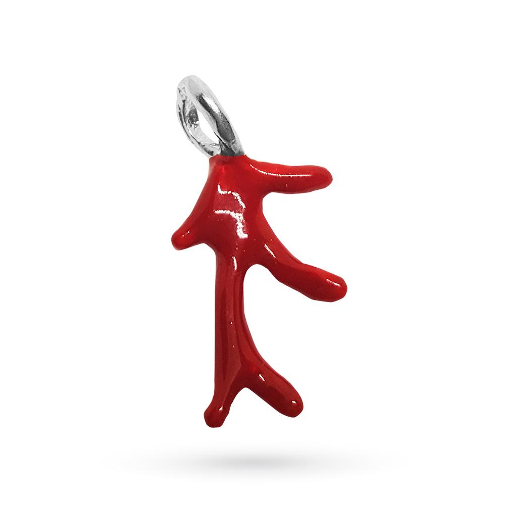 Ciondolo Corallo Grande Smaltato Dodo Mariani Argento 925 - DODO MARIANI