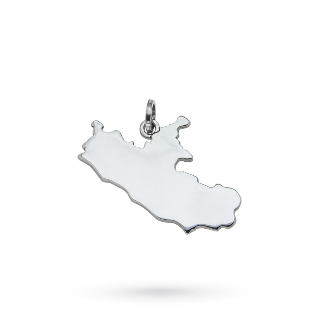 Ciondolo regione Lazio in argento 925 brillantino - CICALA