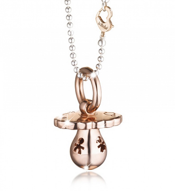  Ciondolo leBebe SNM002 SuonAmore ciuccio argento placcato oro rosa - LE BEBE