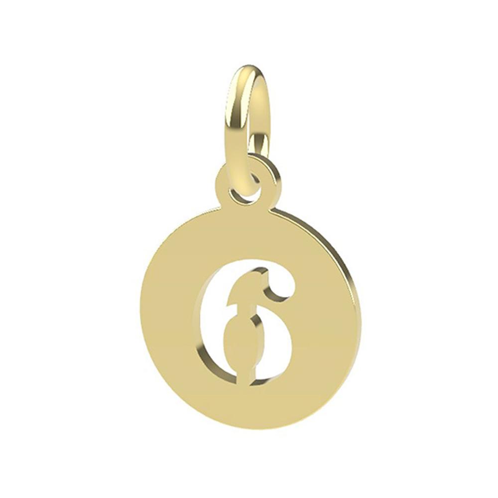 CIondolo Numero 6 oro giallo 18kt Dedie - DEDIE