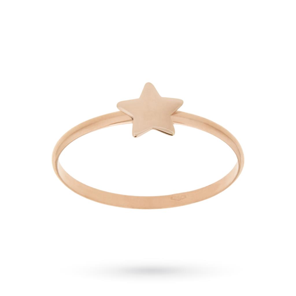 Shiny star ring in 18kt yellow gold wire - LUSSO ITALIANO