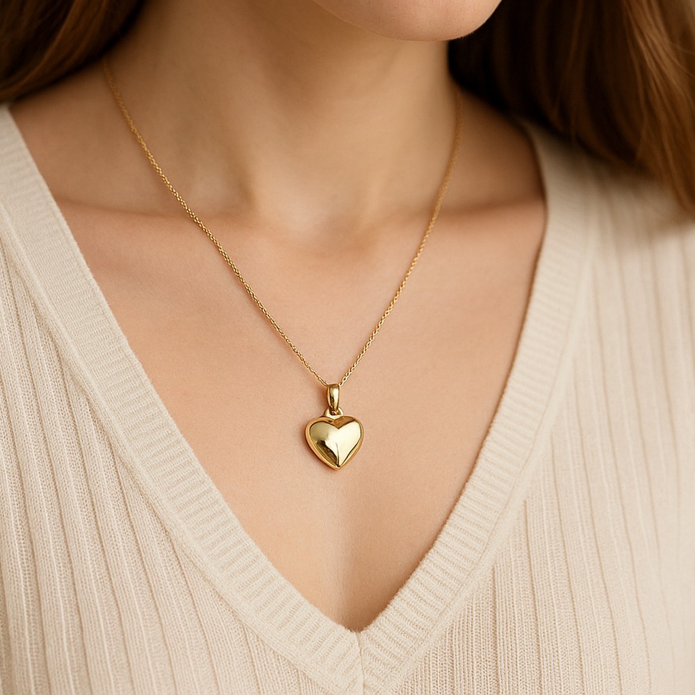 Ciondolo cuore scatolato lucido lunghezza 12x12 mm - LUSSO ITALIANO