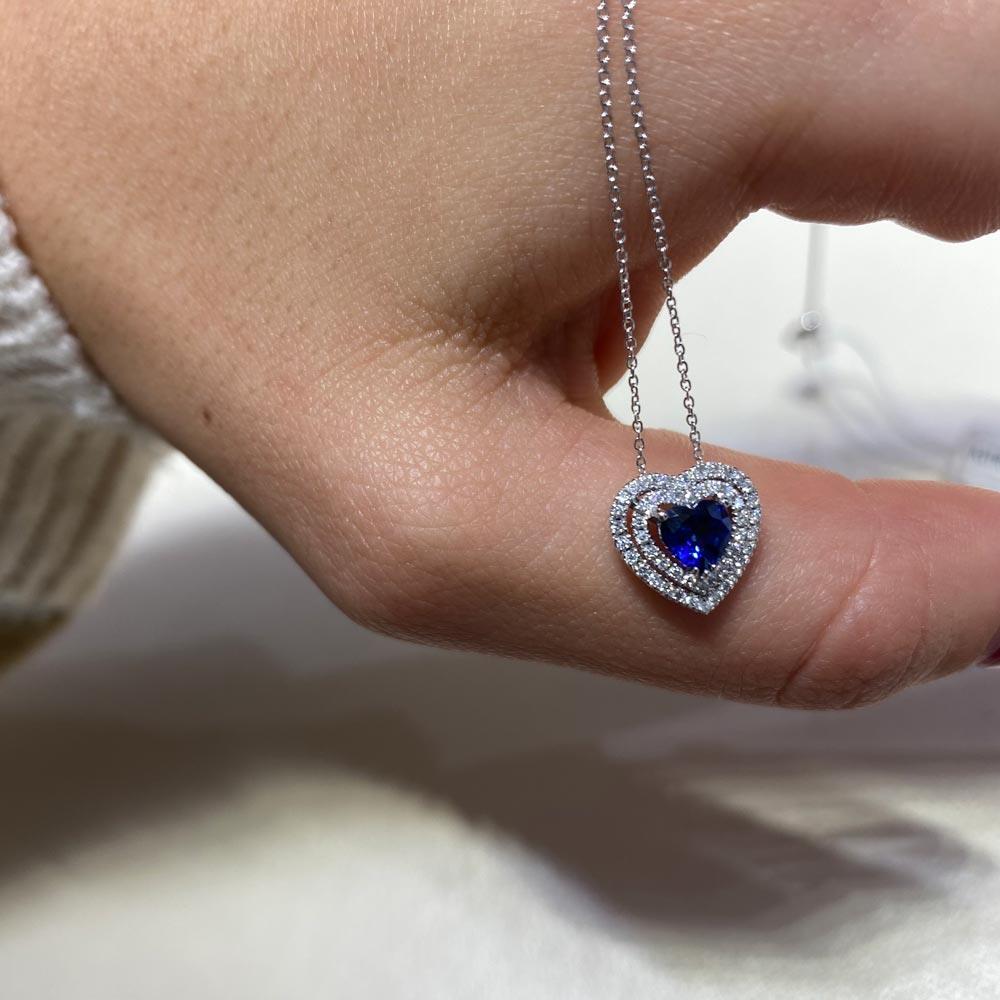 Girocollo zaffiro cuore 0,50ct diamanti 0,18ct Mirco Visconti - MIRCO VISCONTI