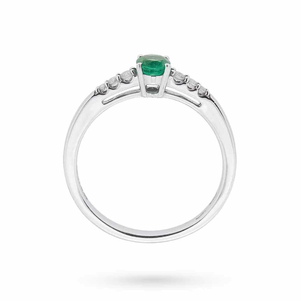  Anello fedina smeraldo ovale 0,31ct diamanti 0,08ct Mirco Visconti - MIRCO VISCONTI