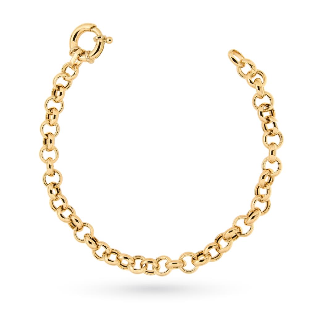 Thick rolo chain bracelet yellow gold 20cm - UNBRANDED