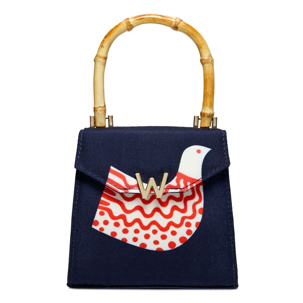  Wolf Small Bag with Navy Bird Print - Navy Bird Print - WOLF