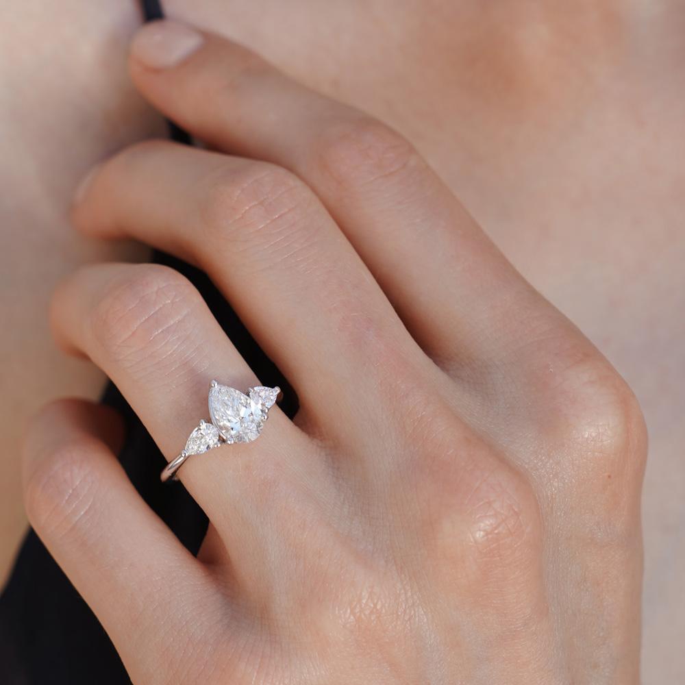  Trilogy oro bianco con diamanti 1,40 Carati Lab-Grown - misura 9 - AMA