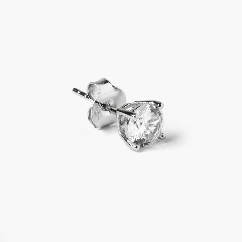 Single light point earring in shiny rhodium-plated silver Nove25 - NOVE25