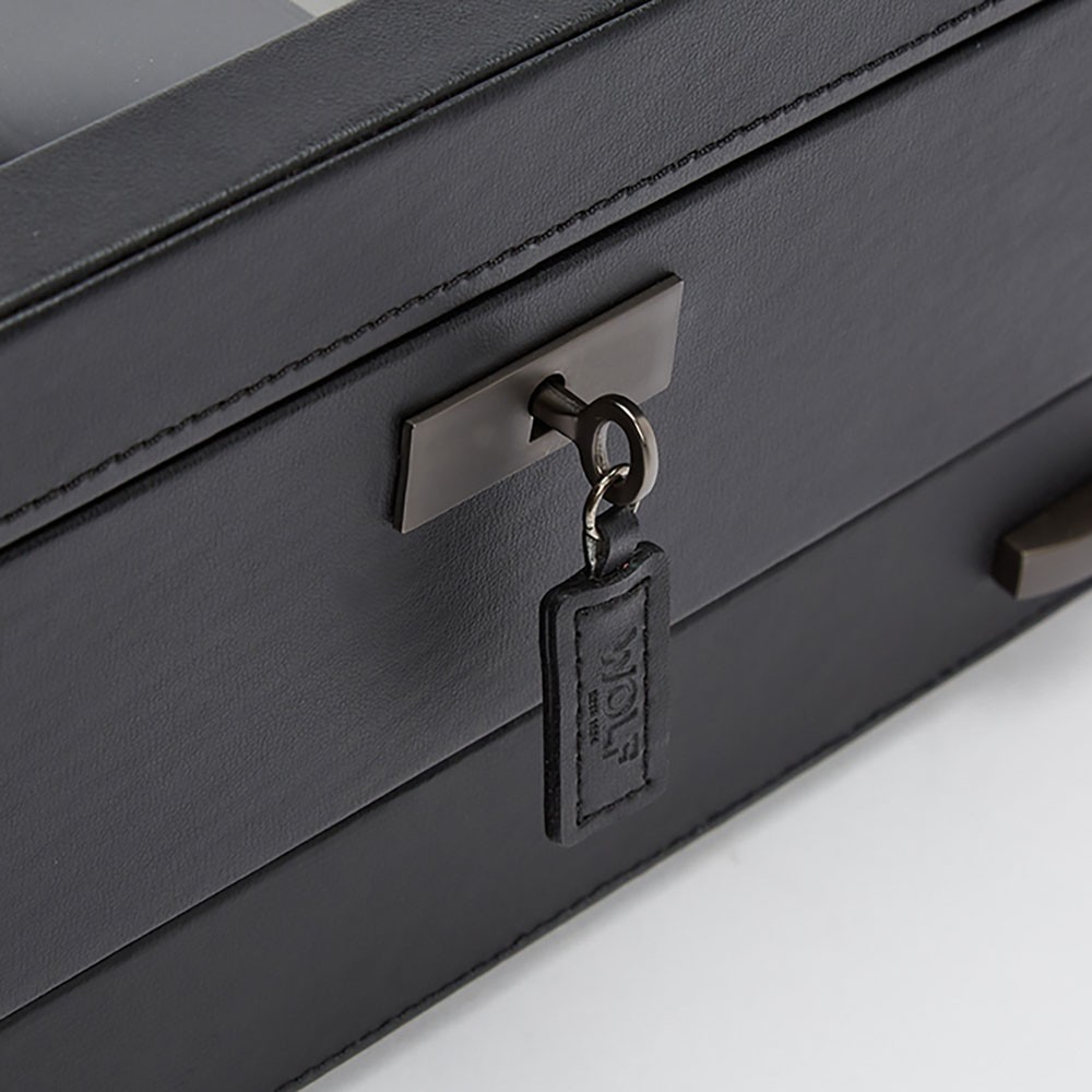  Wolf 10 Piece Watch Box with Drawer - Powder Coat - WOLF