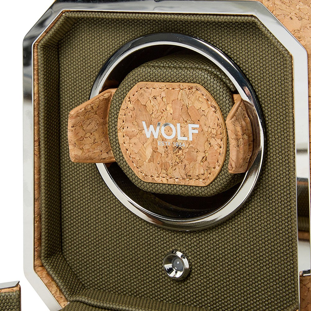  Wolf Single Watch Winder - Natural Cork - WOLF