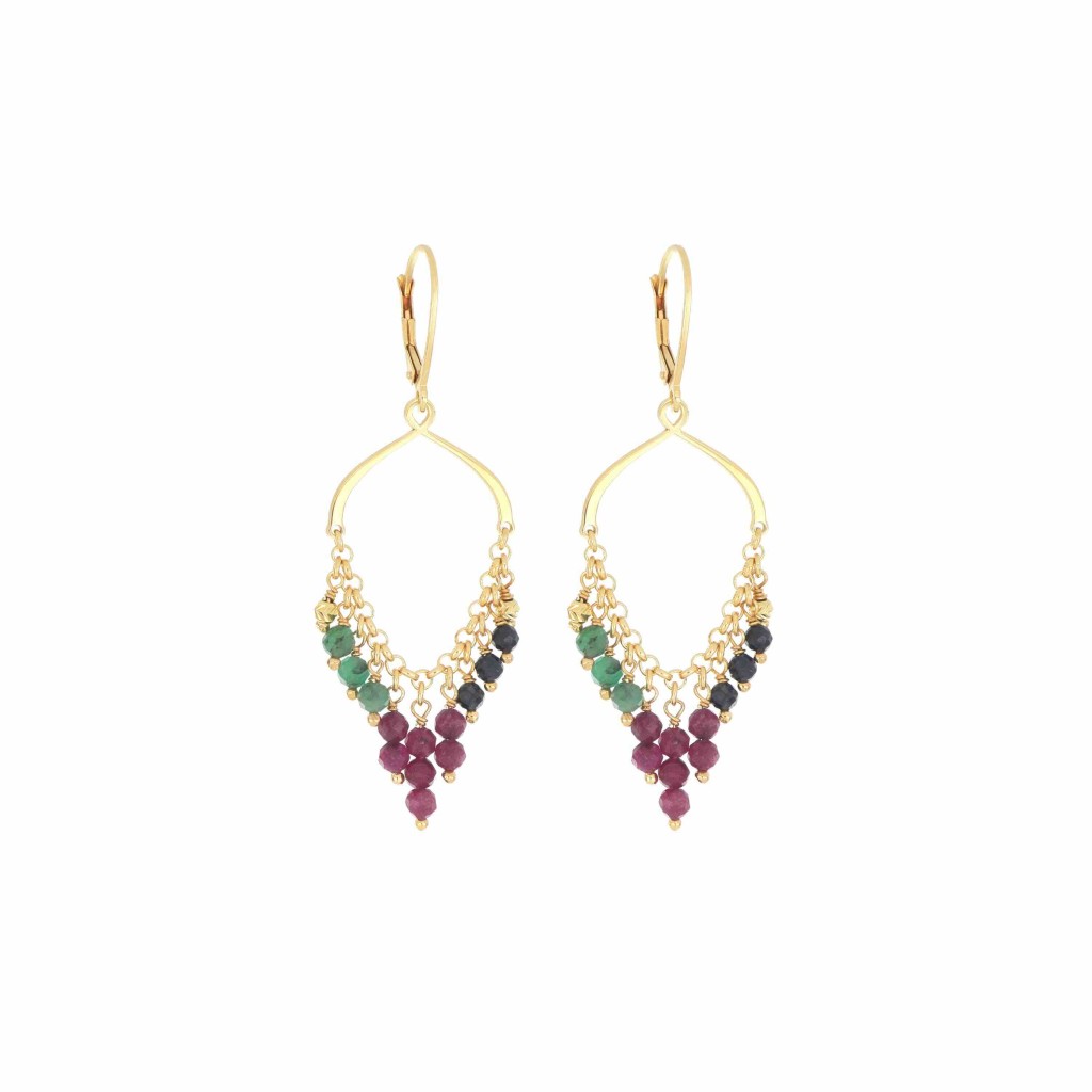 Orecchini Monachella Rubino, Zaffiro &amp; Smeraldo Maman et Sophie - MAMAN ET SOPHIE