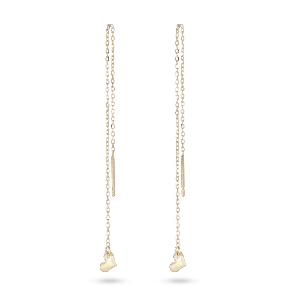  Heart drop earrings with 100mm long rolo chain - LUSSO ITALIANO