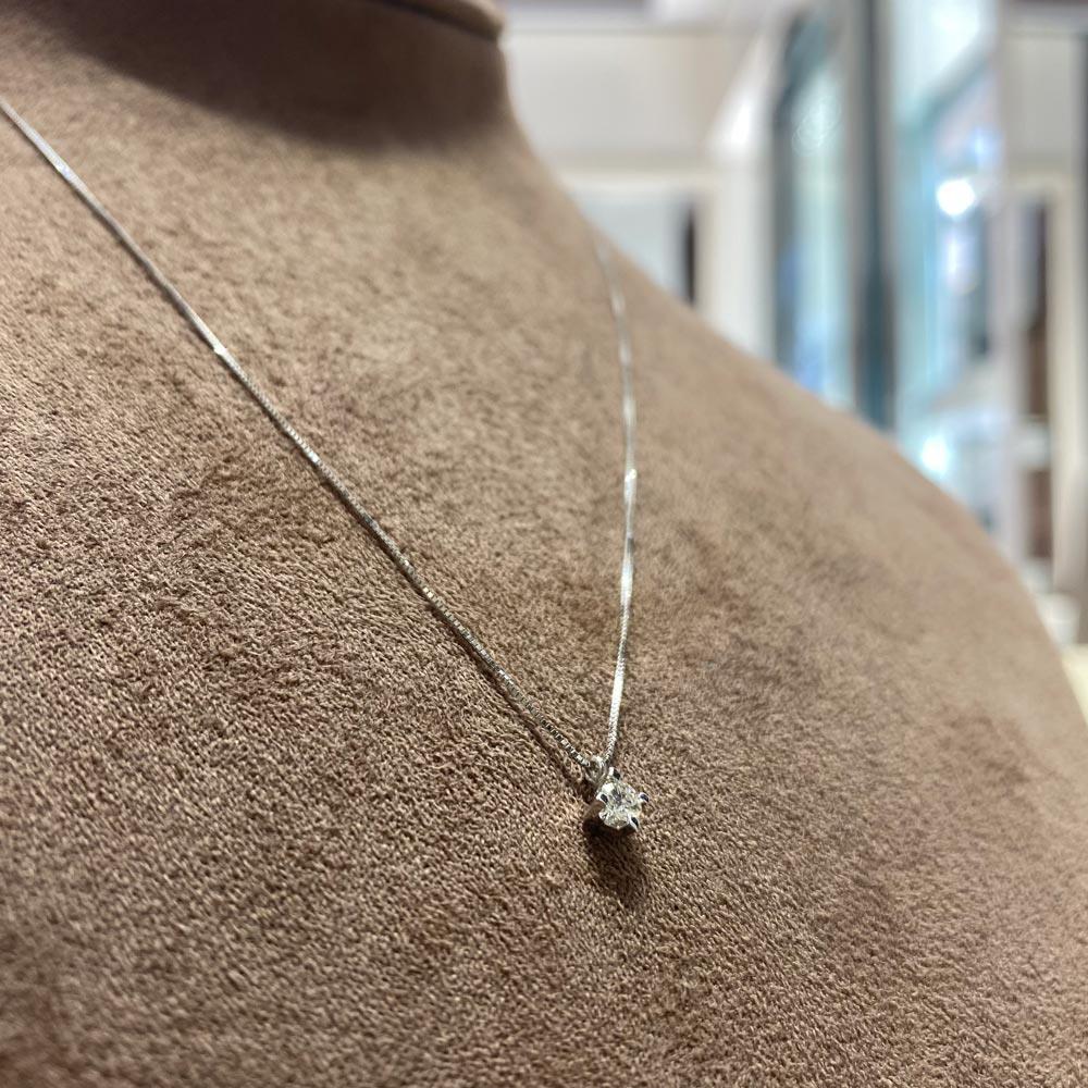  Girocollo punto luce oro e diamante 0,12ct - LELUNE