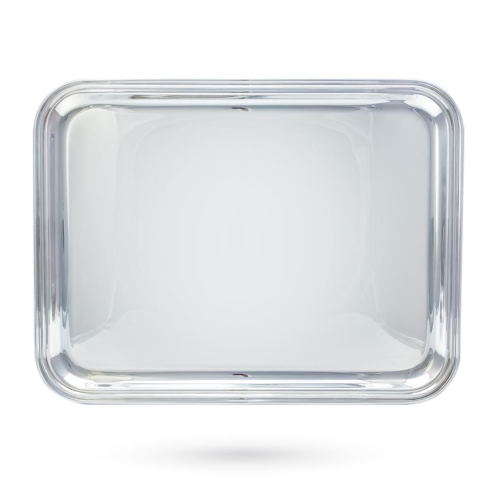 Smooth rectangular silver tray 32x42cm - SCHIAVON