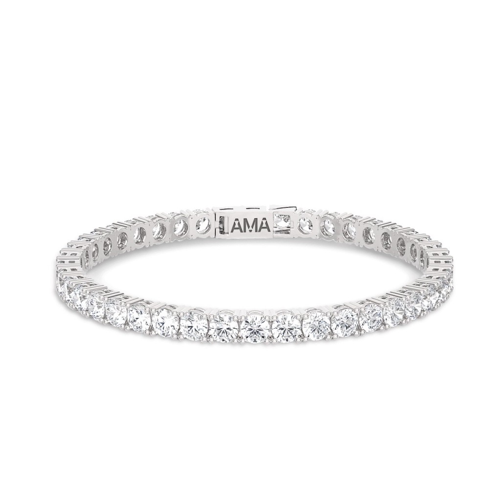 White gold tennis bracelet with 3.45 carats of Lab-Grown diamonds, 17.5 cm