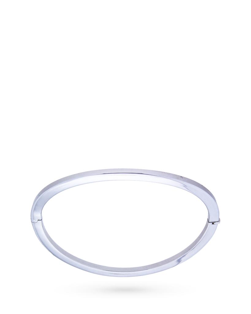 18kt white gold wavy rigid bracelet - UNBRANDED