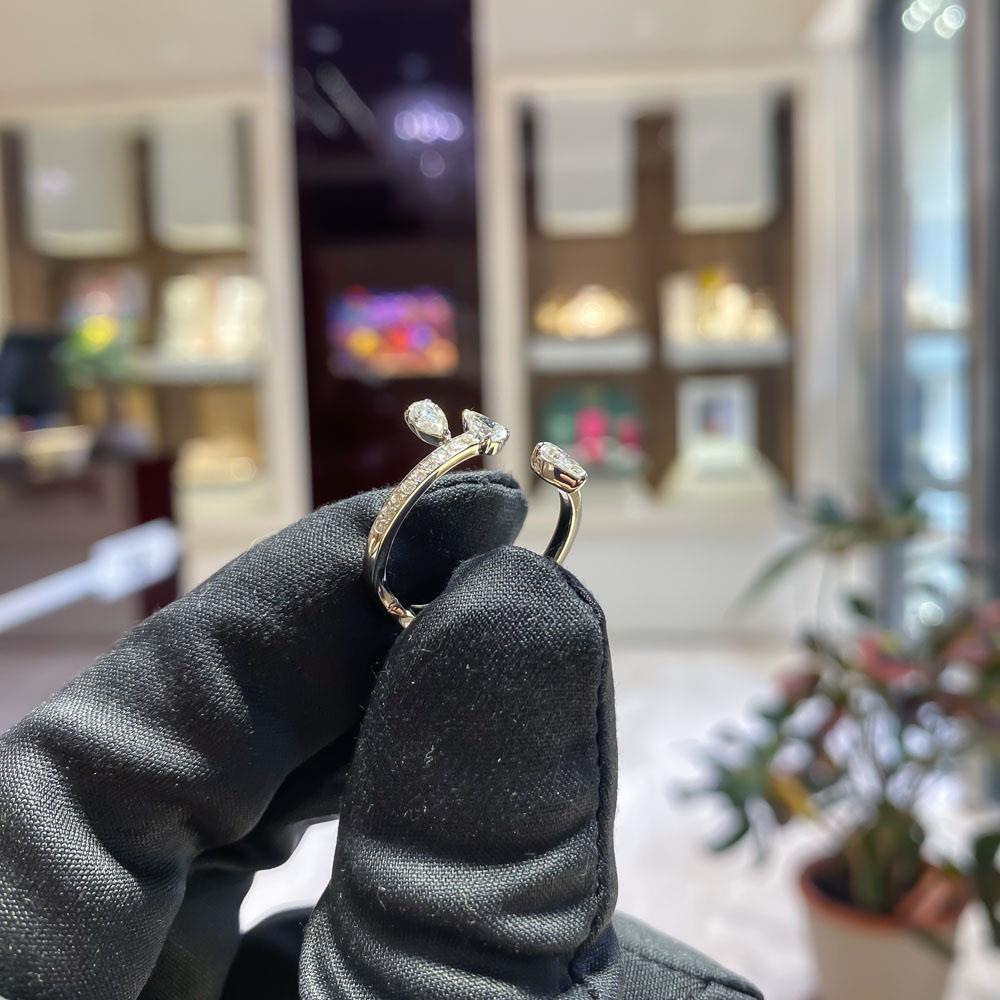  Anello Twist oro bianco 3 gocce diamanti brillanti RFJewels - RF JEWELS