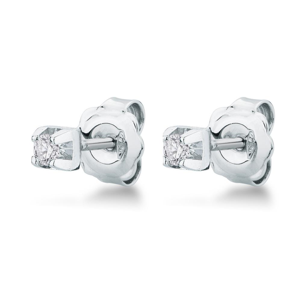  Solitaire diamond stud earrings square 0,14ct Mirco Visconti - MIRCO VISCONTI