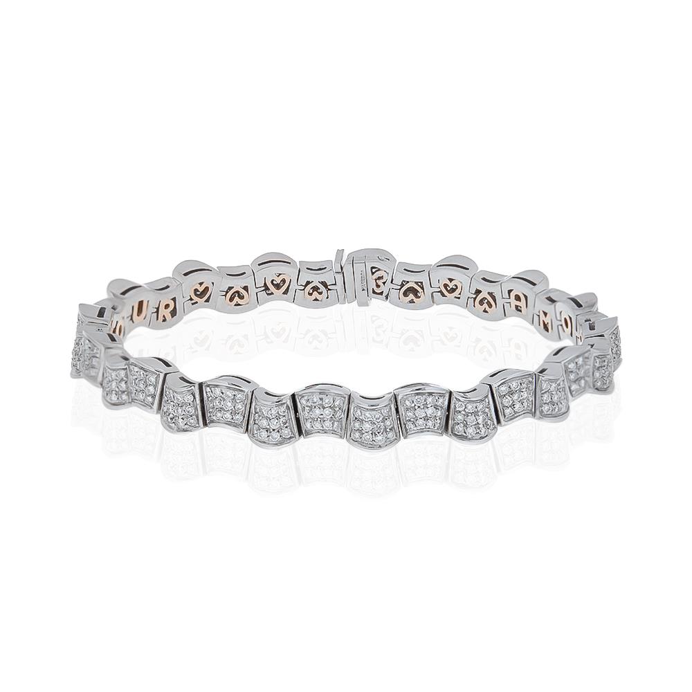 Tennis bracelet diamond waves 18kt white gold 18,5cm - UNBRANDED