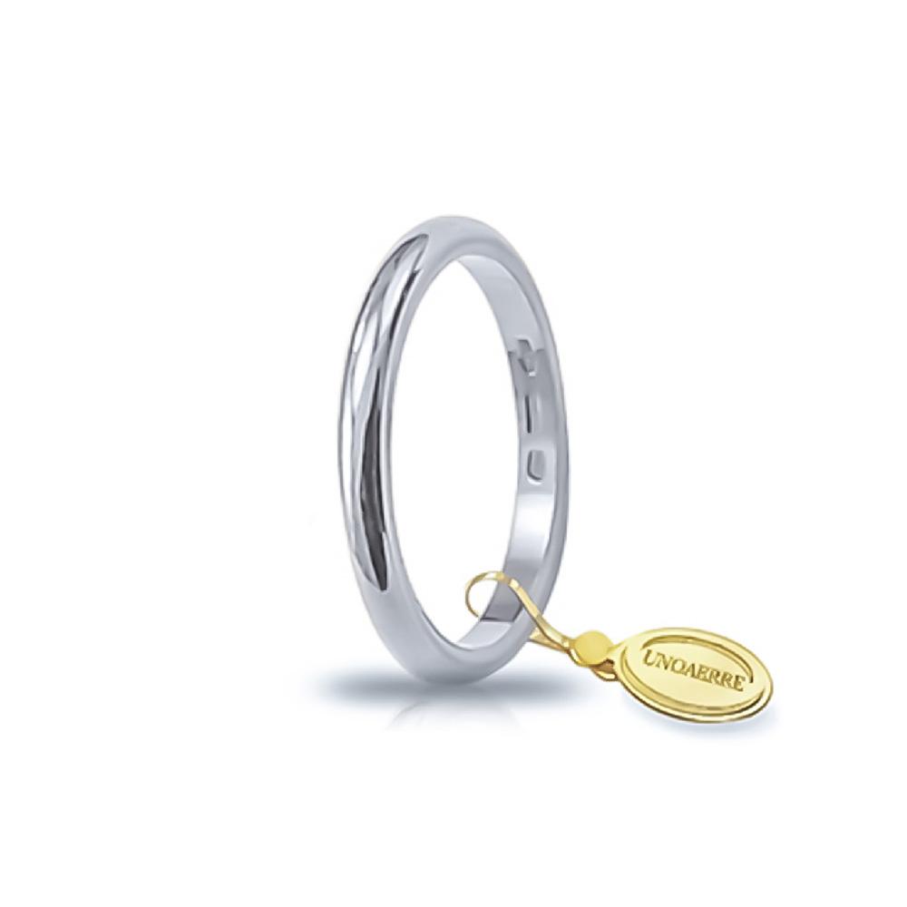 Fede Francesina oro bianco 3 grammi - Mm 2,20 Misura 13 - UNOAERRE