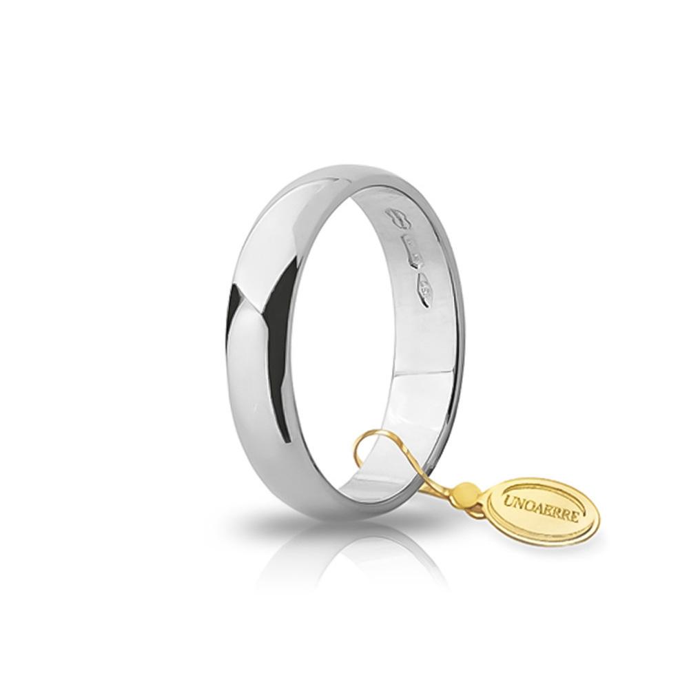 Fede Larga oro bianco 4 grammi - Mm 4,30 Misura 24 - UNOAERRE