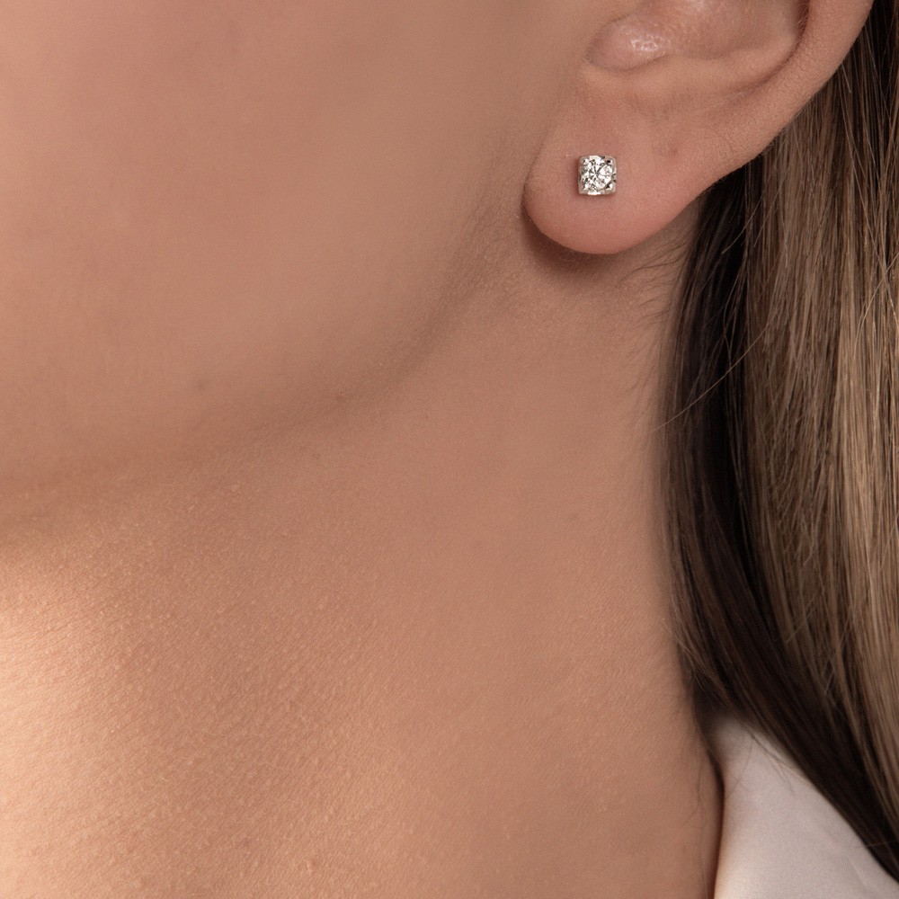  18kt white gold stud earrings with diamonds ~0,33ct total - MIRCO VISCONTI