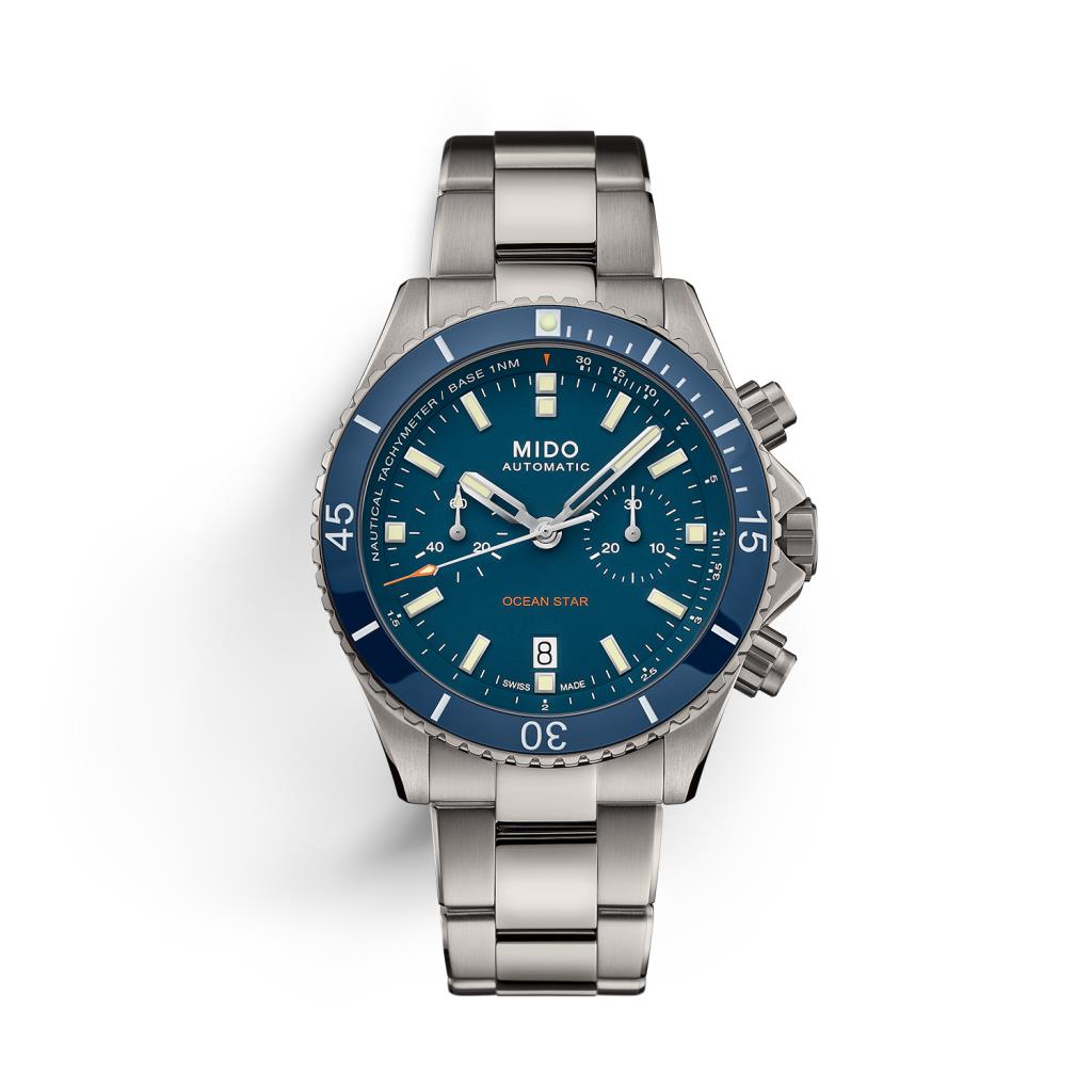 Mido Ocean Star chronograph blue titanium 44mm watch - MIDO