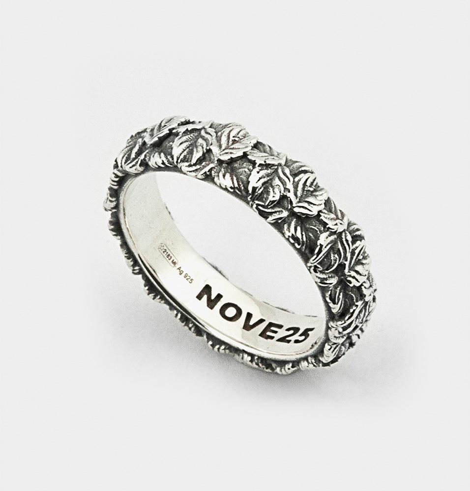 Fede foglie argento brunito lucido Nove25 - NOVE25